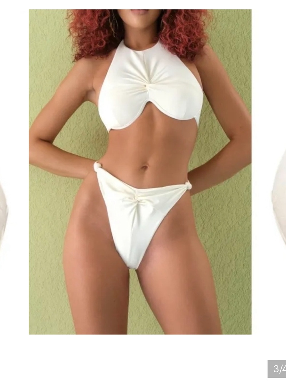 Andrea Iyamah White Halter Bikini Set